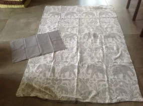 Parure de lit 2 pièces 1 personne blanche/grise éléphants mandalas - Primark | Beebs