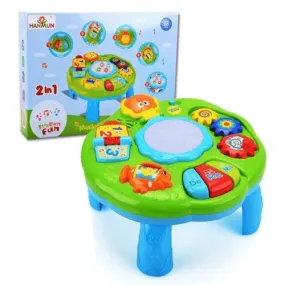 Table de Jouet Musical Bébé - Multifonctionnel Instruments de Musique avec Lumières 